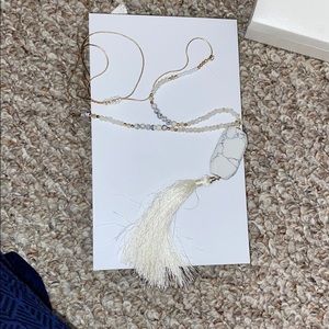 Tassel long beaded necklace